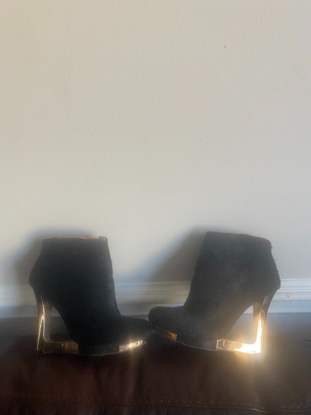 PONY HAIR  BCBGMAXAZRIA ANKLE BOOTIES  SIZE 6.5